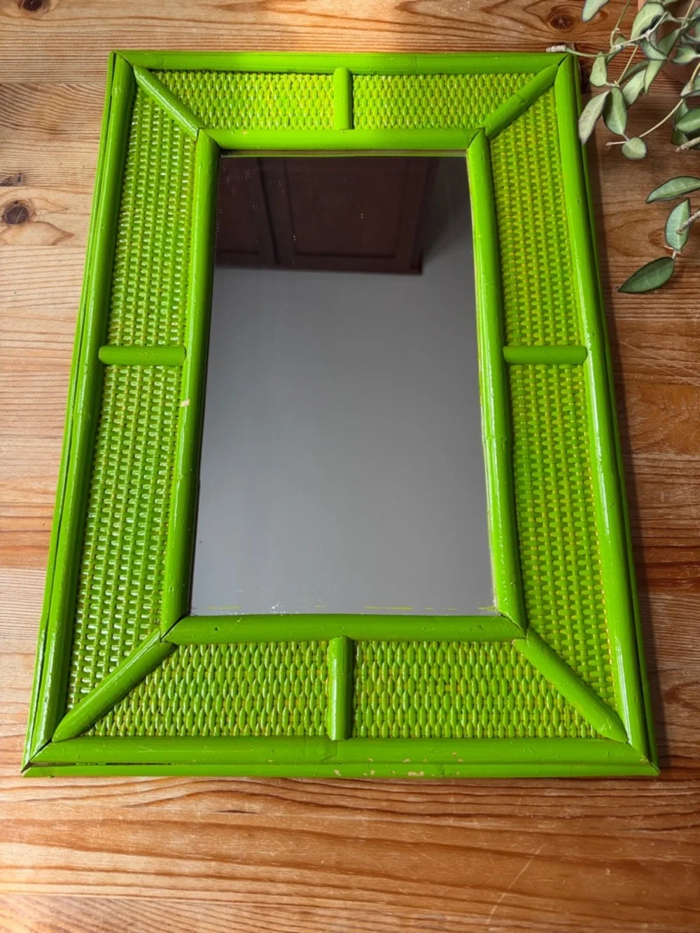 Vintage Rattan Mirror
